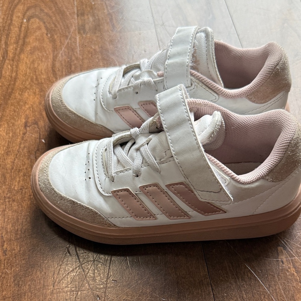Kids White and Pink Adidas